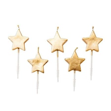 Kakelys, Stjerner, 5 stk., Gull, Rico Design