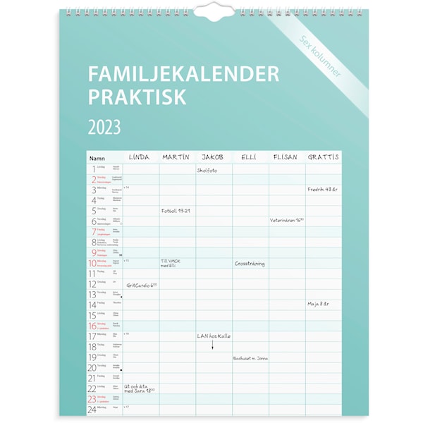 Familjekalender 2023 Praktisk Burde