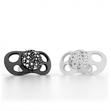 Twistshake 2x Pacifier Black White 6+m