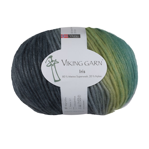 Viking Iris 100 g Multi Grå/grønn 431 Viking Garn