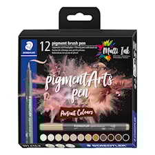Brushpen Pigment Portrett 12-pakning Staedtler