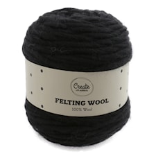 Felting Wool 100 g Black A004 Adlibris