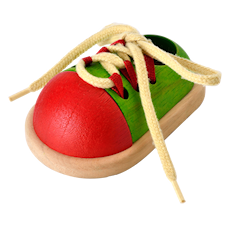 Opi sitomaan kengännauhat PlanToys