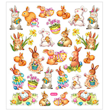 Stickers, ark 15x16,5 cm, påske, 1ark