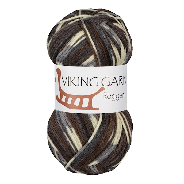 Raggen 150 g gå/brun 707 Viking Garn