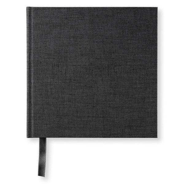 Paperstyle Anteckningsbok Kvadrat Blanka sidor Transparent Black Textil