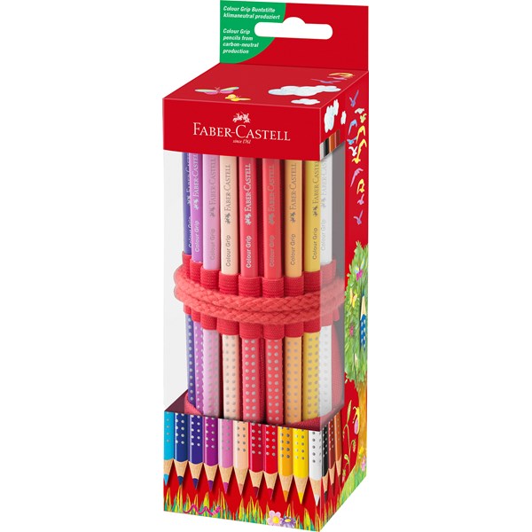 Grip färgblyertspennor i rulle. 18 färger + 1 vässare, Faber-Castell