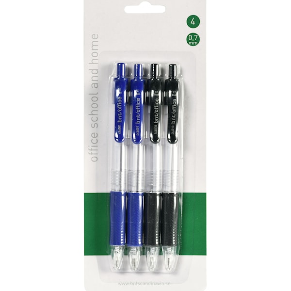 Kulspetspenna 0,7 mm 4-pack BNT Office