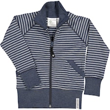 Zipsweater Classic, Randig Marinblå, Strl 74/80, Geggamoja