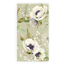 Bufféservetter Vita Blommor 16-pack Ivars i Lanna