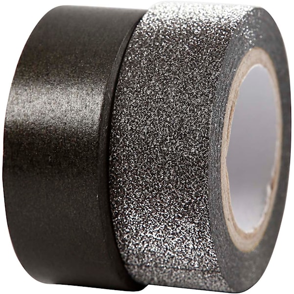 Designtape, B: 15 mm, 2 rl., svart