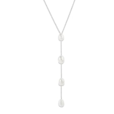 Pilgrim Halsband, Ran, Silver Plated, White