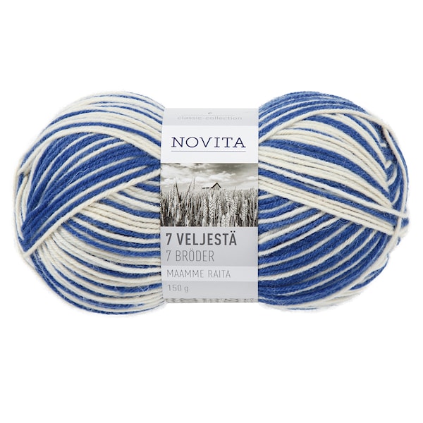Novita 7 bröder Raita Garn Ullmix 150 g Blåvit