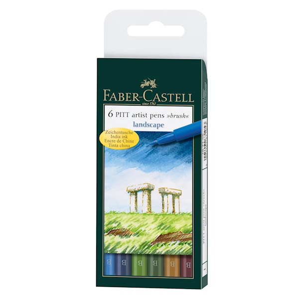 Soft Brush Pen Pitt Artist Faber-Castell 6-pack Naturfärger