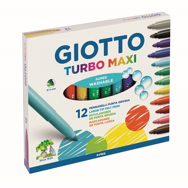 Vattenbaserade Tuschpennor 12-pack Giotto Turbo Maxi