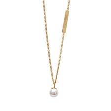 Bud To Rose, Pearl Kort Halskjede, Hvit og Gull