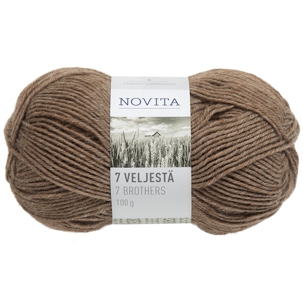 Novita 7 Veljestä Lanka Villasekoite 100 g, ruispuuro 069