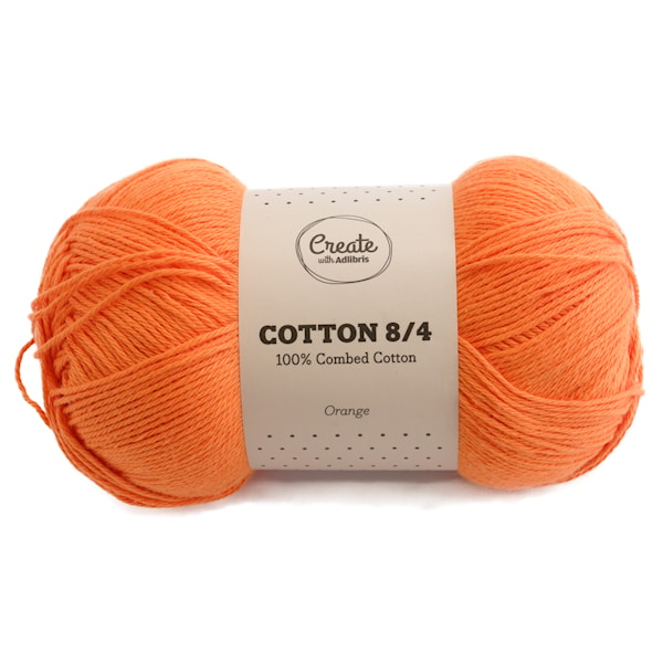 Cotton 8/4 Garn 100 g Orange A087 Adlibris