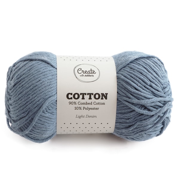 Adlibris Cotton 8/9 lanka 100g Light Denim A130