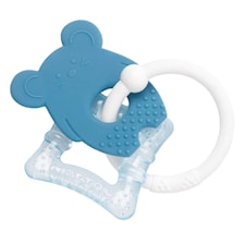 Nattou Soft Silicone Bitring med kyldel, Blå Mus