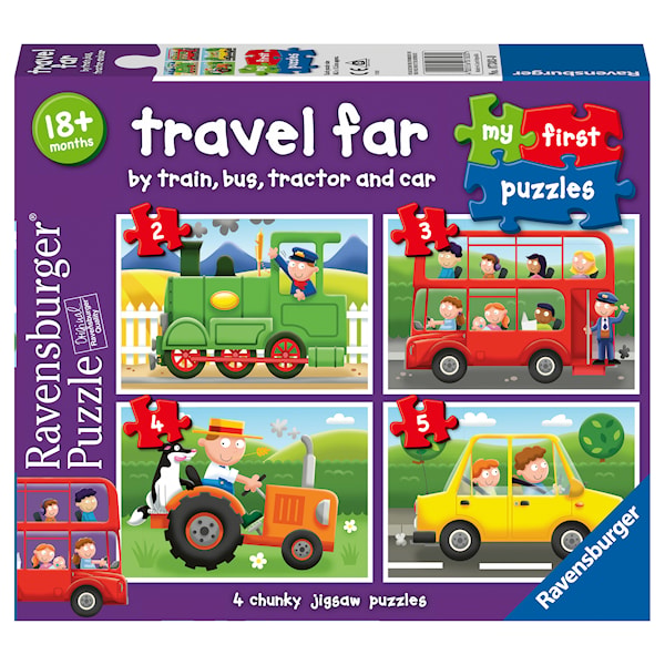 Pussel Travel Far My First Puzzle 2/3/4/5 bitar, Ravensburger