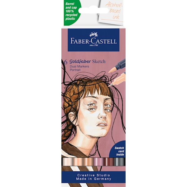 Sketch Marker Goldfaber Dobbeltspiss Portrett 6-pack Faber Castell