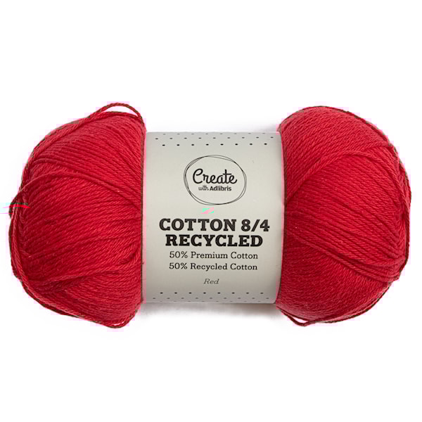 Cotton 8/4 Garn 100 g Recycled Red A080 Adlibris