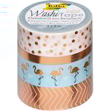 Washitape (3 * 5m * 15mm og 1 * 5m * 5mm) 4 forskjellige lignende, rosegold