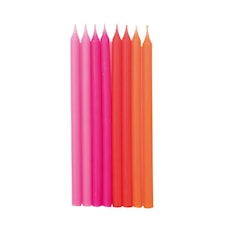 Tårtljus, Rico, Orange, Röda, Rosa nyanser, 16 st.