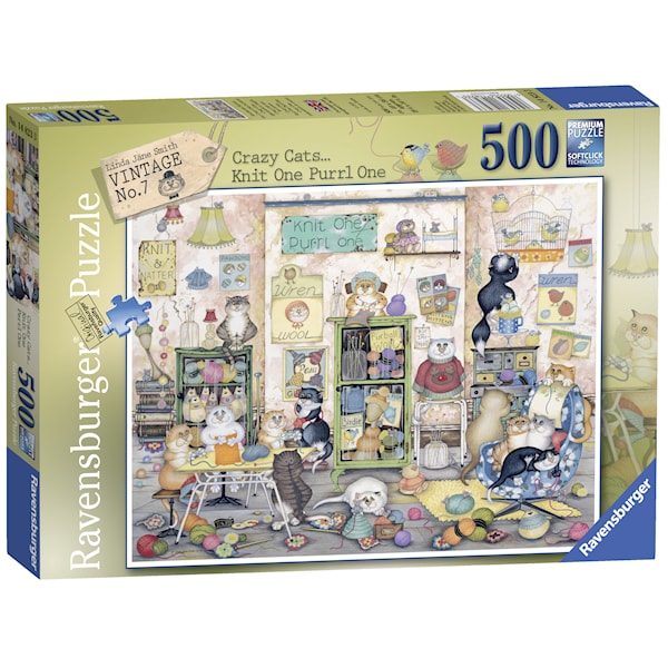 Crazy Cats Vintage Pussel 500 bitar Ravensburger