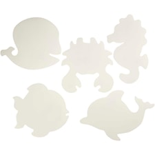 Havets djur, H: 18,5-26 cm, B: 15-29 cm, vit, 16st., 230 g