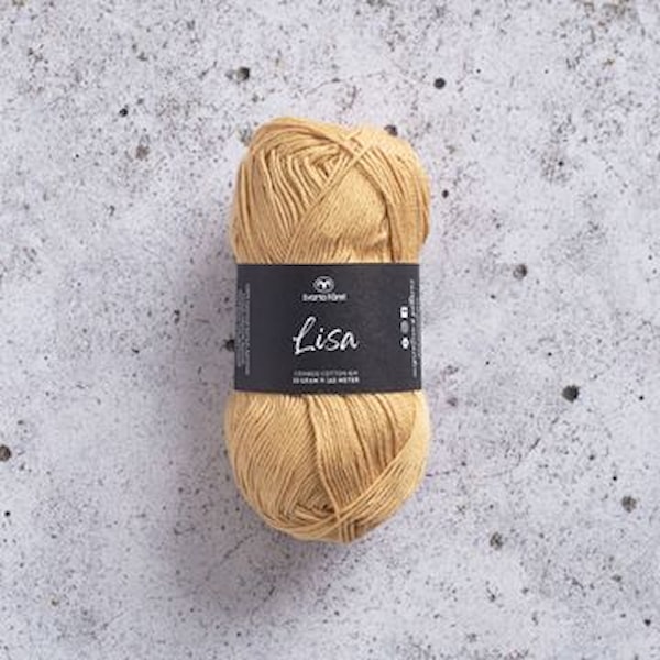 Lisa 8/4 Garn Bomull 50 g Honey Gold 430 Svarta Fåret