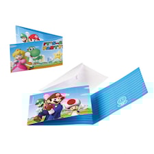 Super Mario inbjudningskort, 8 st