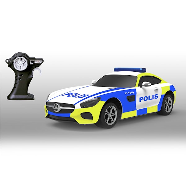 Mercedes-Amg Gt Sverige Politibil 2,4Ghz Radiostyrt Bil 1:24 Bburago