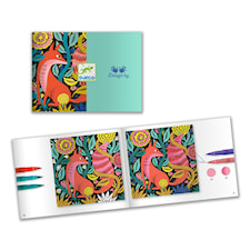 Måla en Fantasiskog i 3D 4 motiv och 7 Pennor Djeco