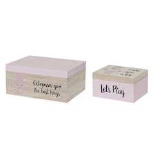 Förvaringsaskar 2-pack, Rosa, Bloomingville