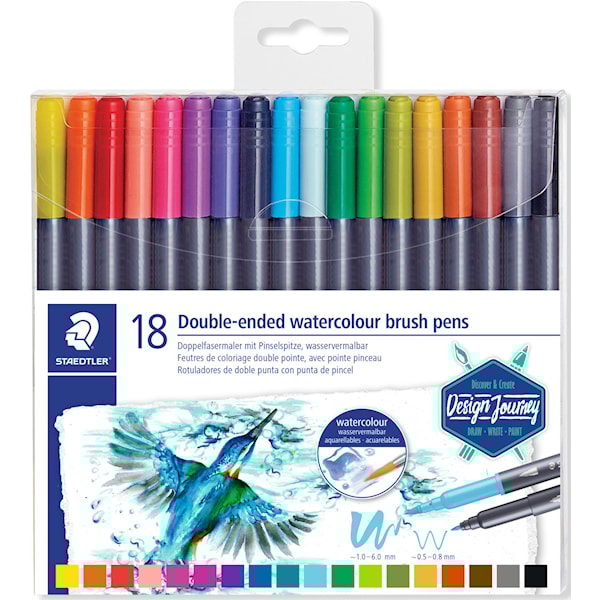 Marsgraphic Duo, Brushpens, Vannløselige, 18 stk.