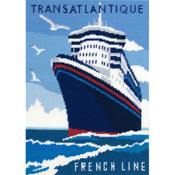 Forhåndstrykt lerret 29,7 x 42 cm, Motiv Trans-Atlanntque