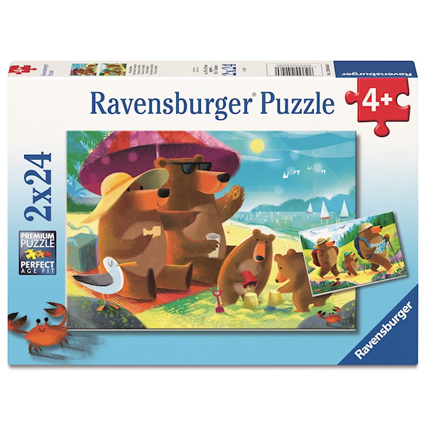 Bear Family Vacations Pussel 2x24 Bitar, Ravensburger