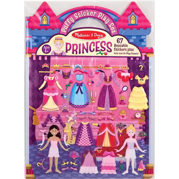 Gjenbrukbare Puffy Stickers - Prinsesse, Melissa & Doug