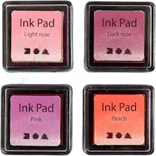 Stämpeldyna Röda och rosa nyanser 3,5x3,5 cm  4-pack