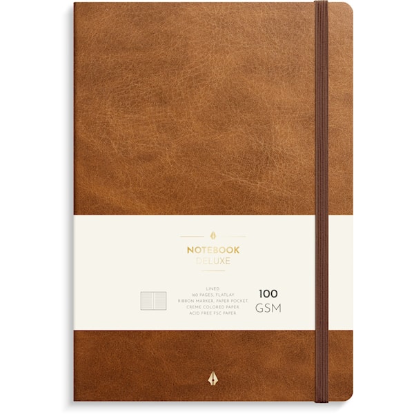 Notatbok B5 Brown Deluxe Linjert Burde