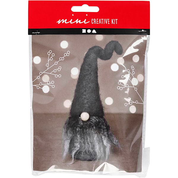 Mini DIY Kit, Snutenisse, H: 13 cm, gråmelert, 1 pk.