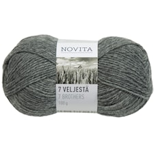 7 Veljestä Lanka Villasekoite 100 g kallio 048 Novita