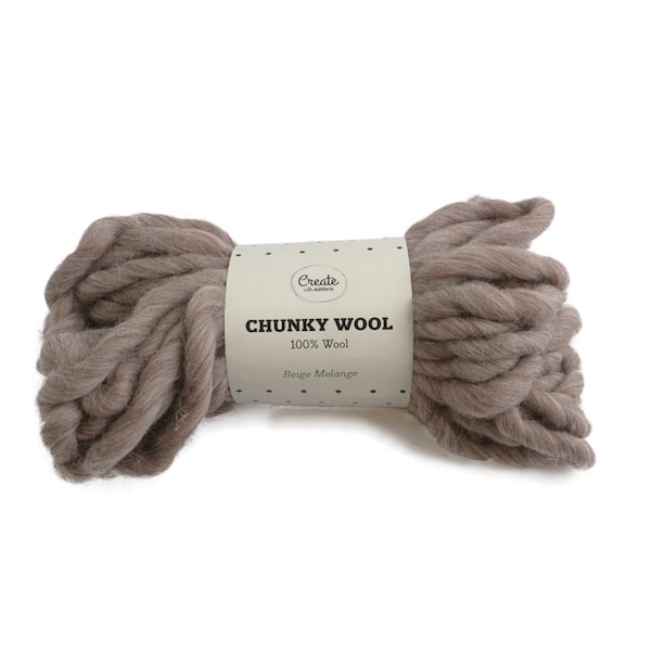 Adibris Chunky Wool Lanka Beige Melange 200g A044