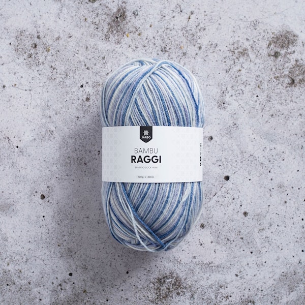 Bambu Raggi Garn 100 g Clearblue print Järbo