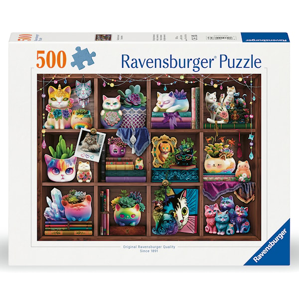 Pussel Cubby Cats and Succulents 500 bitar, Ravensburger