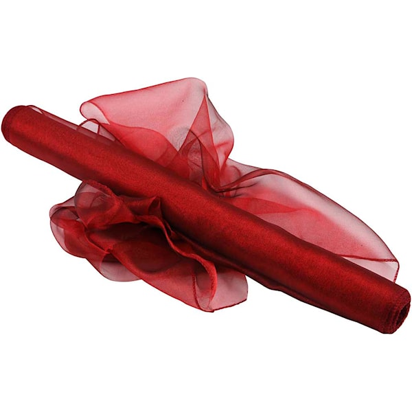 Organza, lev. 50 cm, 10 m, punainen