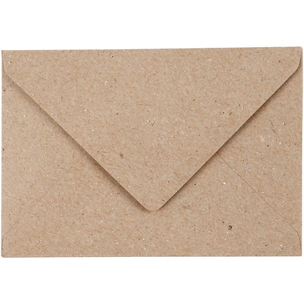 Resirkulert konvolutt, konvolutt str. 7,8x11,5 cm, 120 g, natur, 50 stk./ 1 pk.