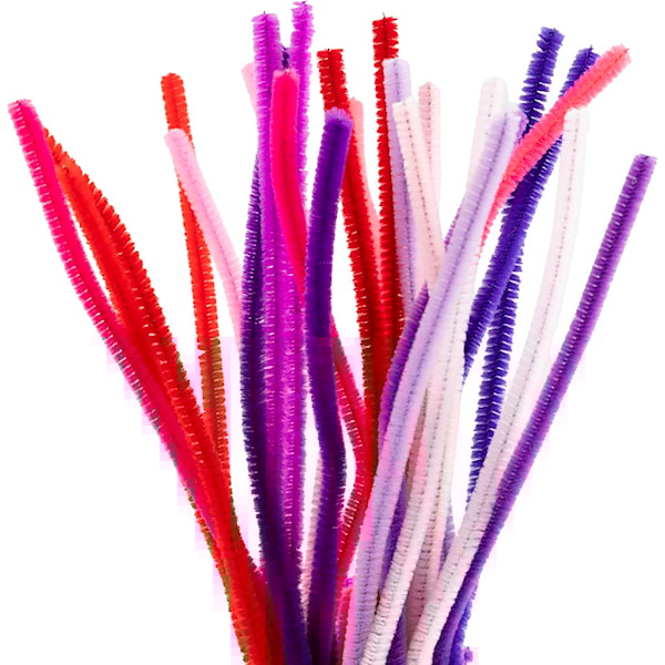 Piperenser, L: 30 cm, tykkelse 6 mm, lilla/pink harmoni, 25 stk./ 1 pk.